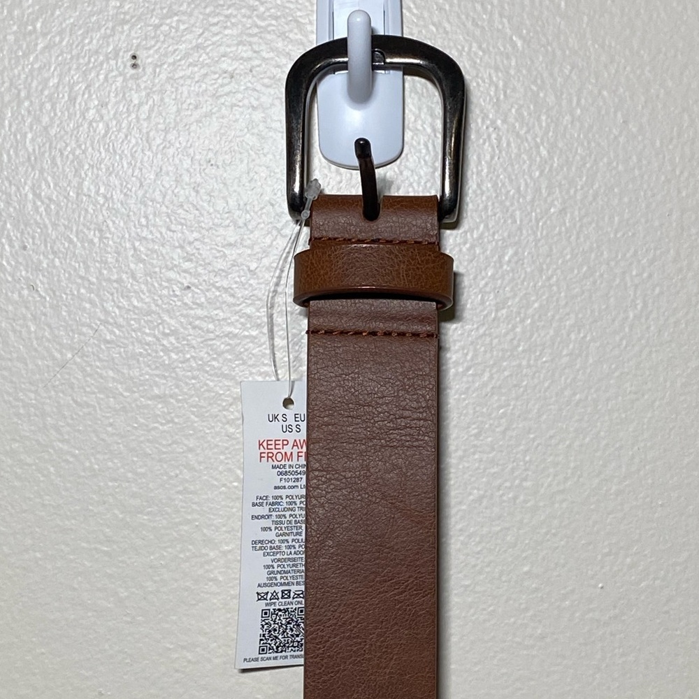 Cognac Faux Leather Asos Belt NWT